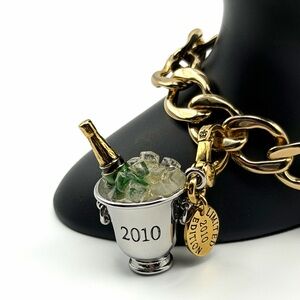 Rare Juicy Couture Limited Edition 2010 Gold Champagne Bucket Charm for Bracelet